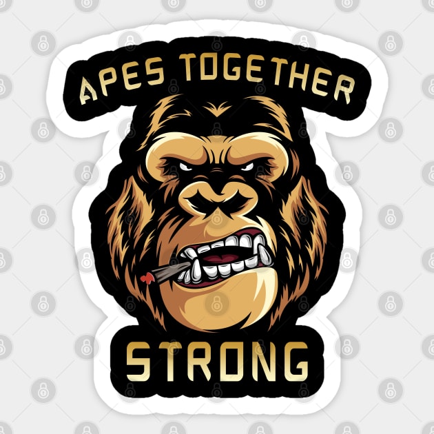 Apes Together Strong Gme Amc Ape Gorilla To the moon Sticker by JayD World